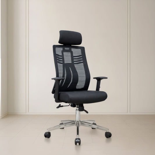 كرسي مكتب بظهر عالى 124 × 56 × 69 سم - أسود