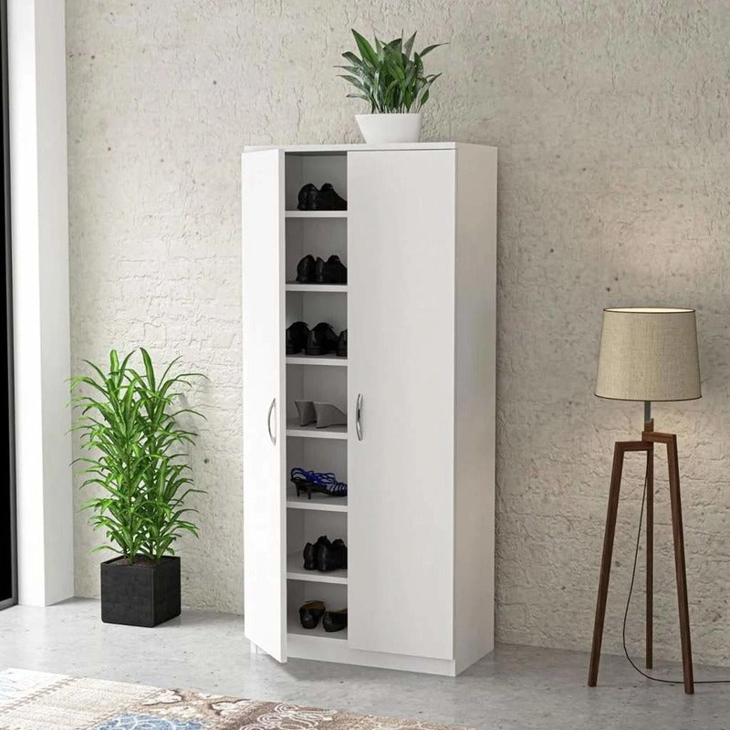 Shoe Cabinet, 70 × 30 × 160 cm - White - AZ40033