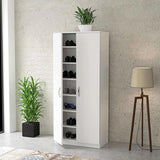 Shoe Cabinet, 70 × 30 × 160 cm - White - AZ40033