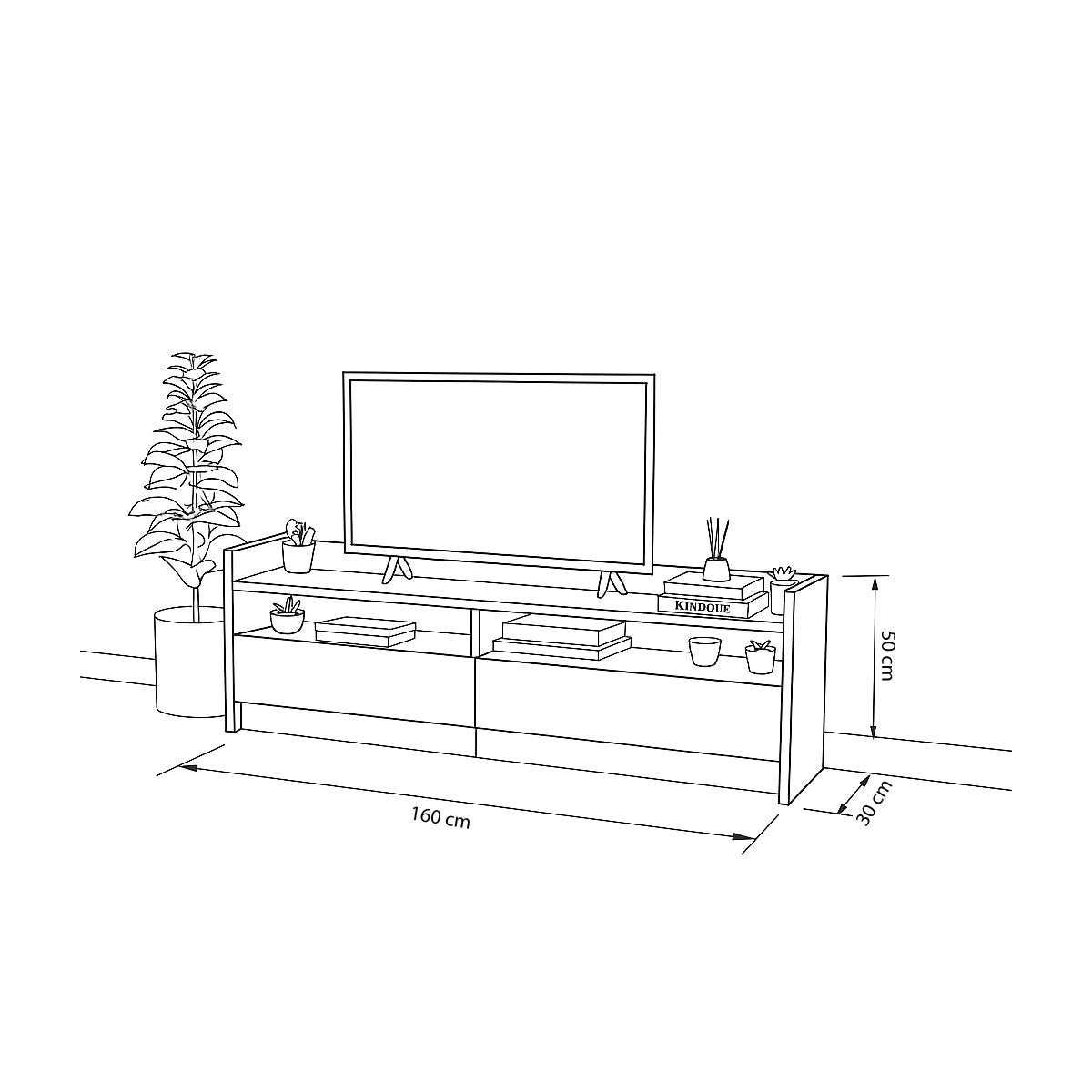 TV Table, 160 × 30 × 50 cm - MOD - AZ30033