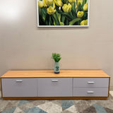 Modern Light Wood Finish TV Stand with Storage