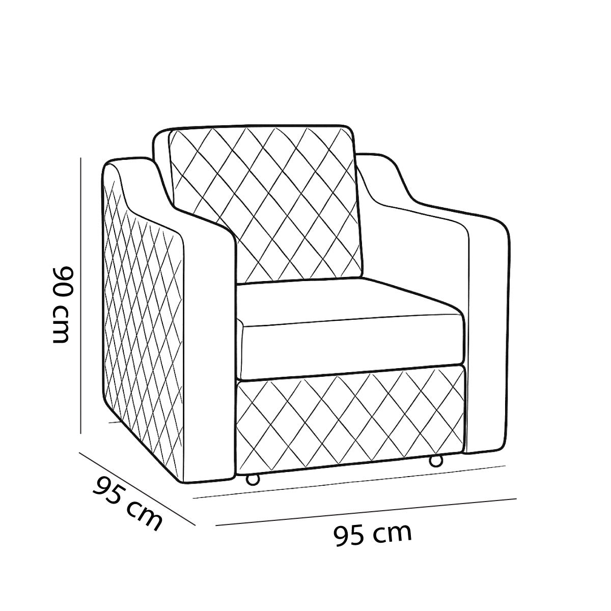 Caring Chair Bed (Metal frame, linen fabric, super soft foam density 30)