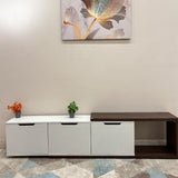 Modern Two-Tone Low Profile TV Stand with Drawers