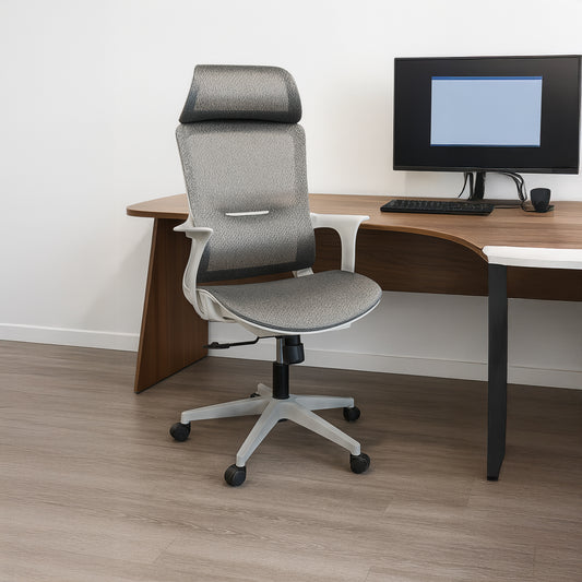 كرسي مكتب ظهر عالي 137×60×58 سم - رمادي - 834AG