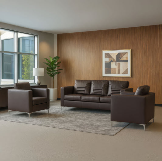 طقم كنب مكتبي – بنى – برينس