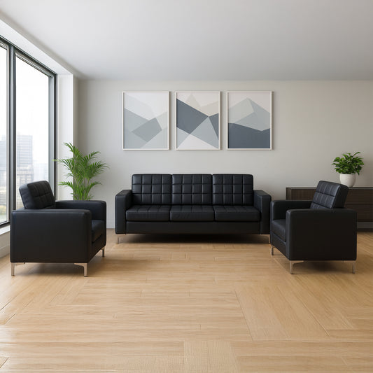 طقم كنب مكتبي – أسود – أتيكو