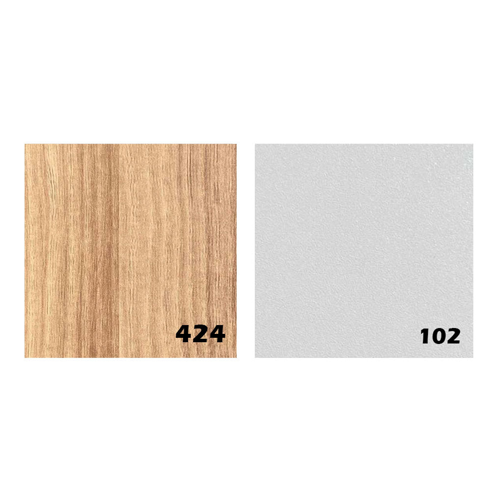 Desk 120×60×75 cm + Attached Unit (1 Door + 1 Drawer) – White and Wooden – AZ1054