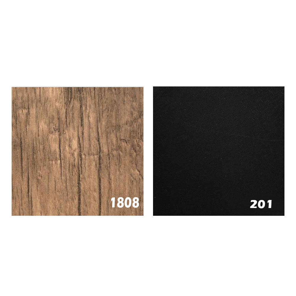 Desk 120 x 60 x 75 cm + Attached Drawer Unit - Black and wooden- AZ1294