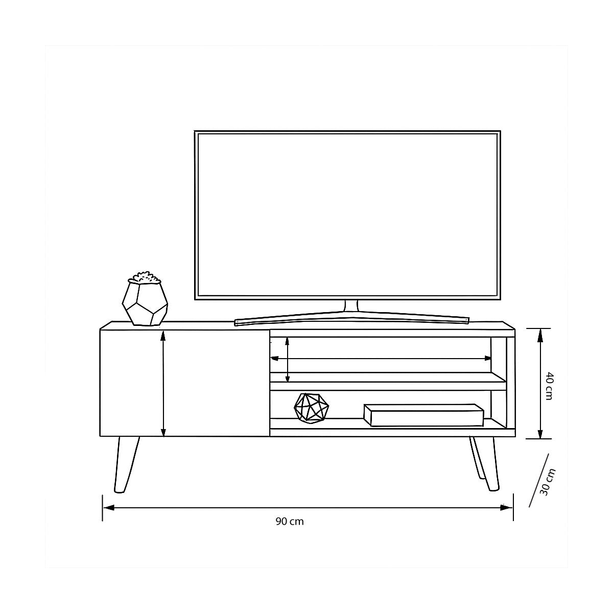 TV Table, 90 × 30 × 40 cm - MOD - AZ30036