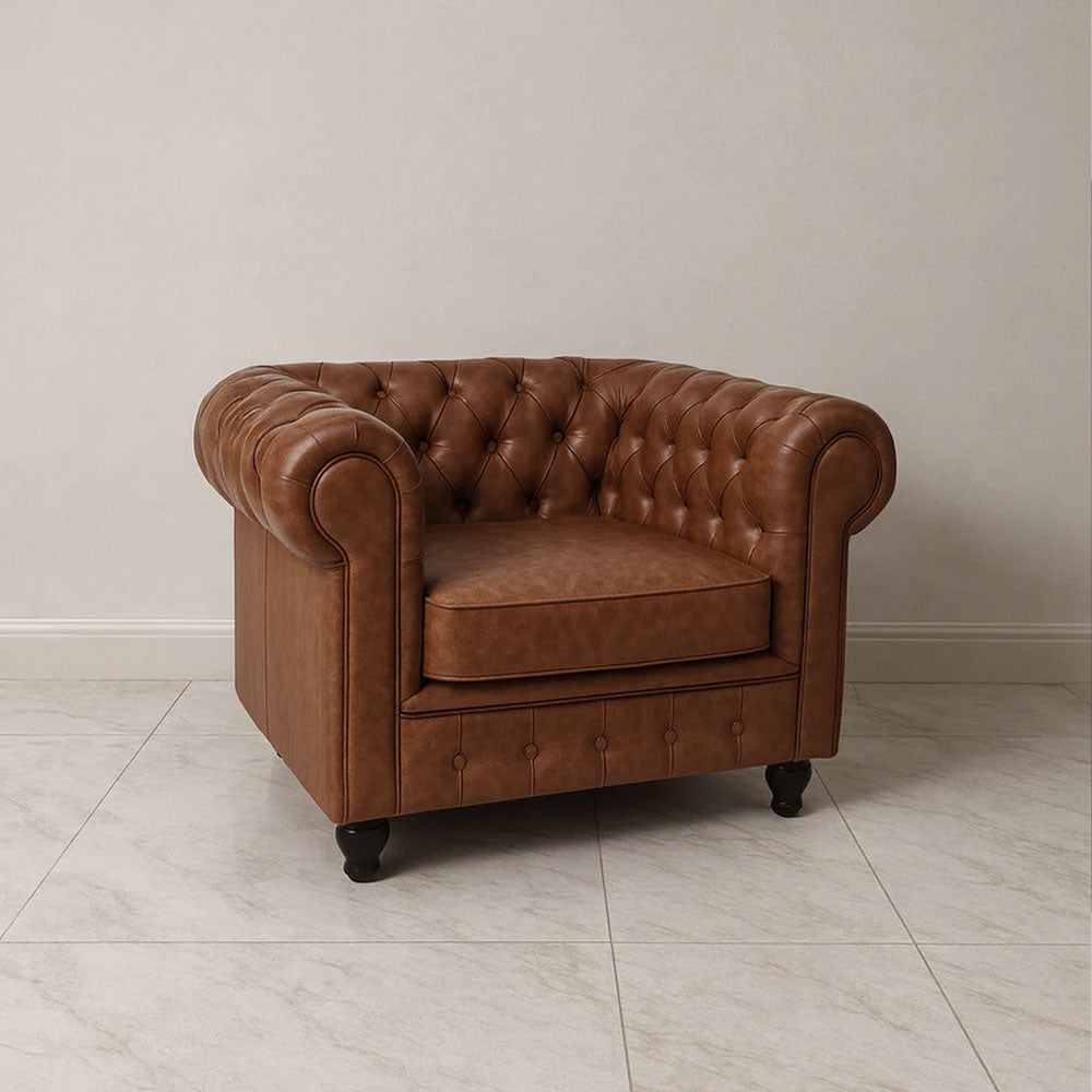 Office Sofa Set – Brown - HC-SHESTERFIELD