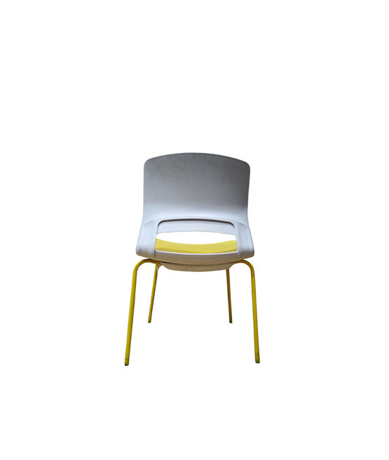 Yellow Modern Plastic Chair with Cushioned Seat 80*54*54 cm - Yellow - ZT001-3
