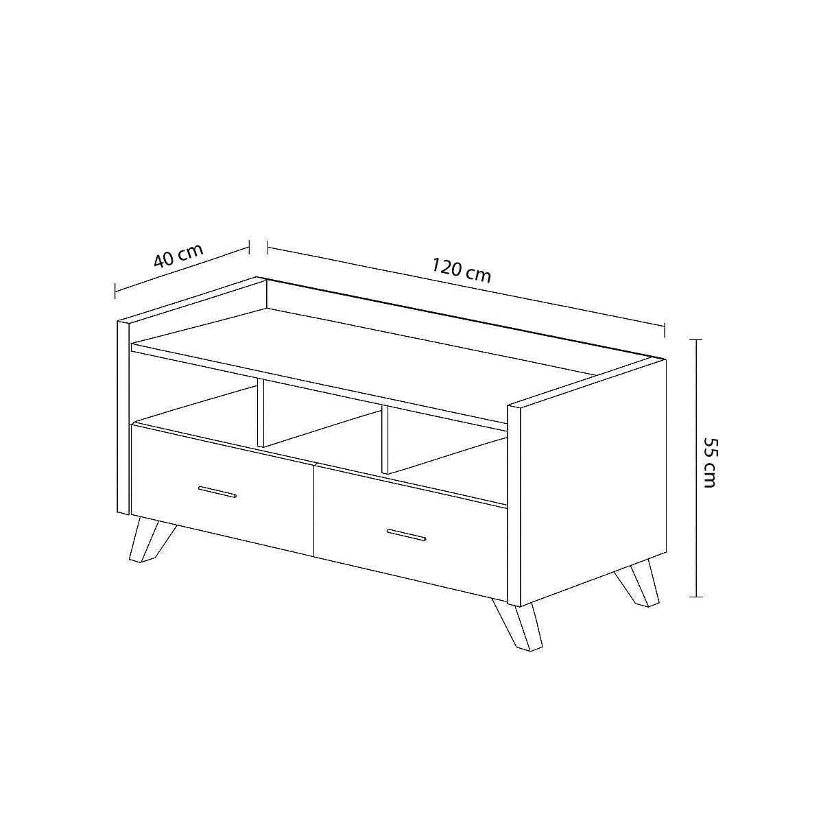 TV Table, 120 × 40 × 55 cm - MOD - AZ30041