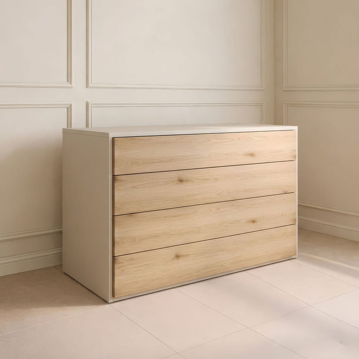 Unit Drawers, 85 × 40 × 80 cm - White and Wooden - AZ500290