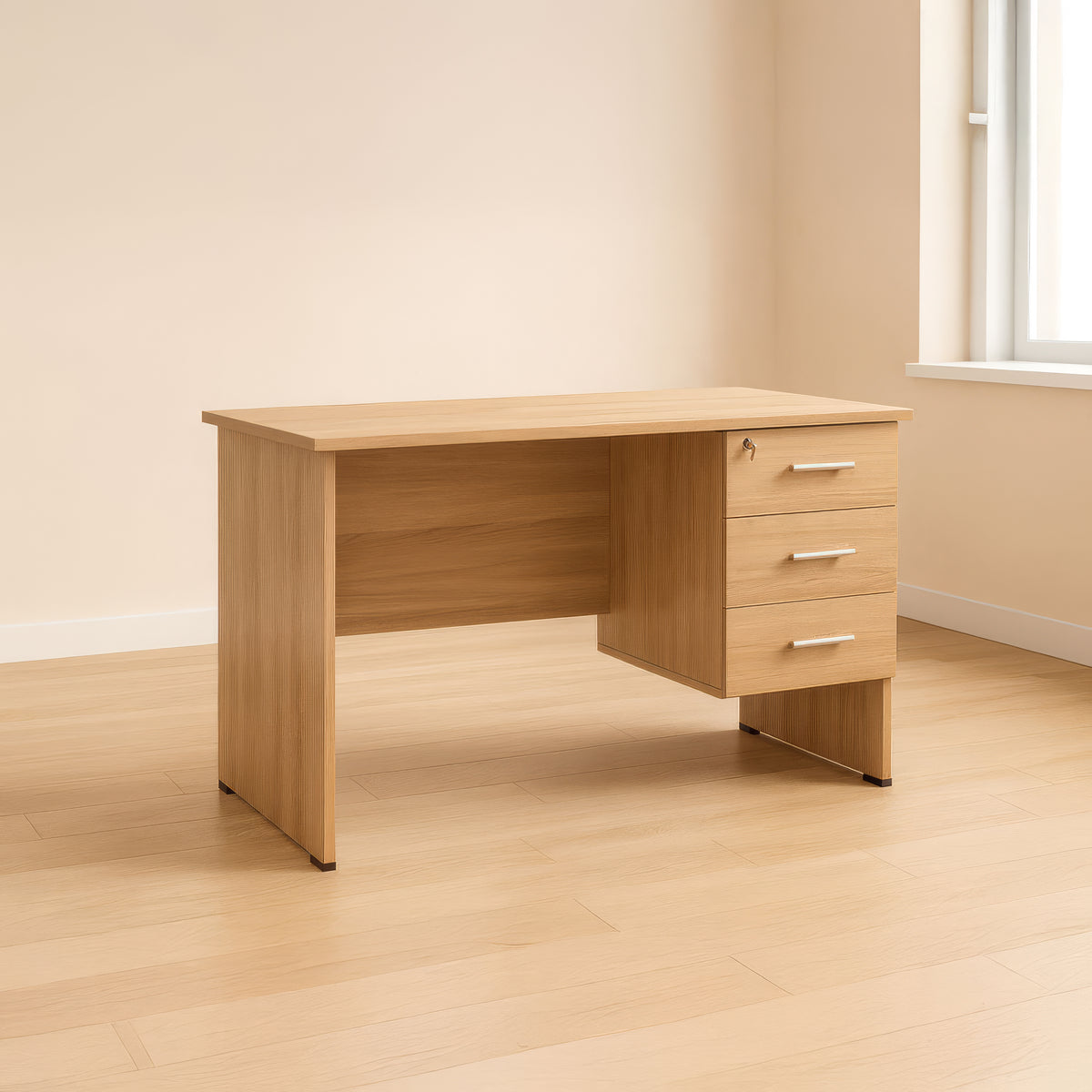 مكتب 140×70×75 سم + وحدة أدراج معلقة – خشبي – AZ5005