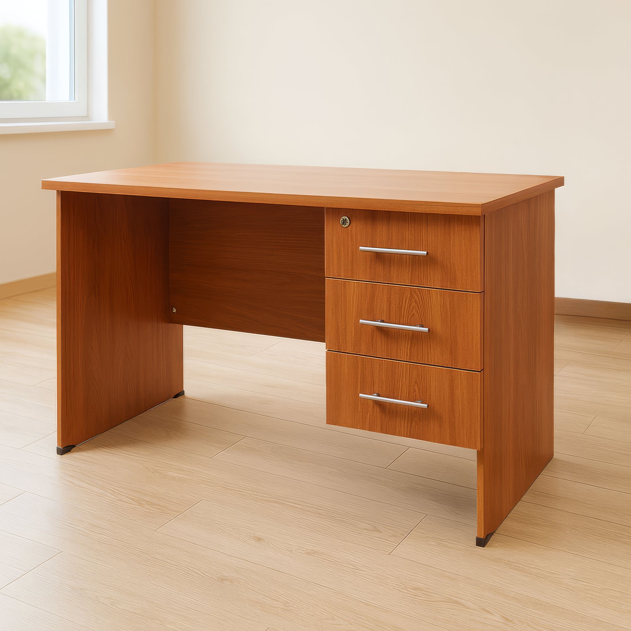 مكتب 120×60×75 سم + وحدة أدراج معلقة – بني – AZ50010