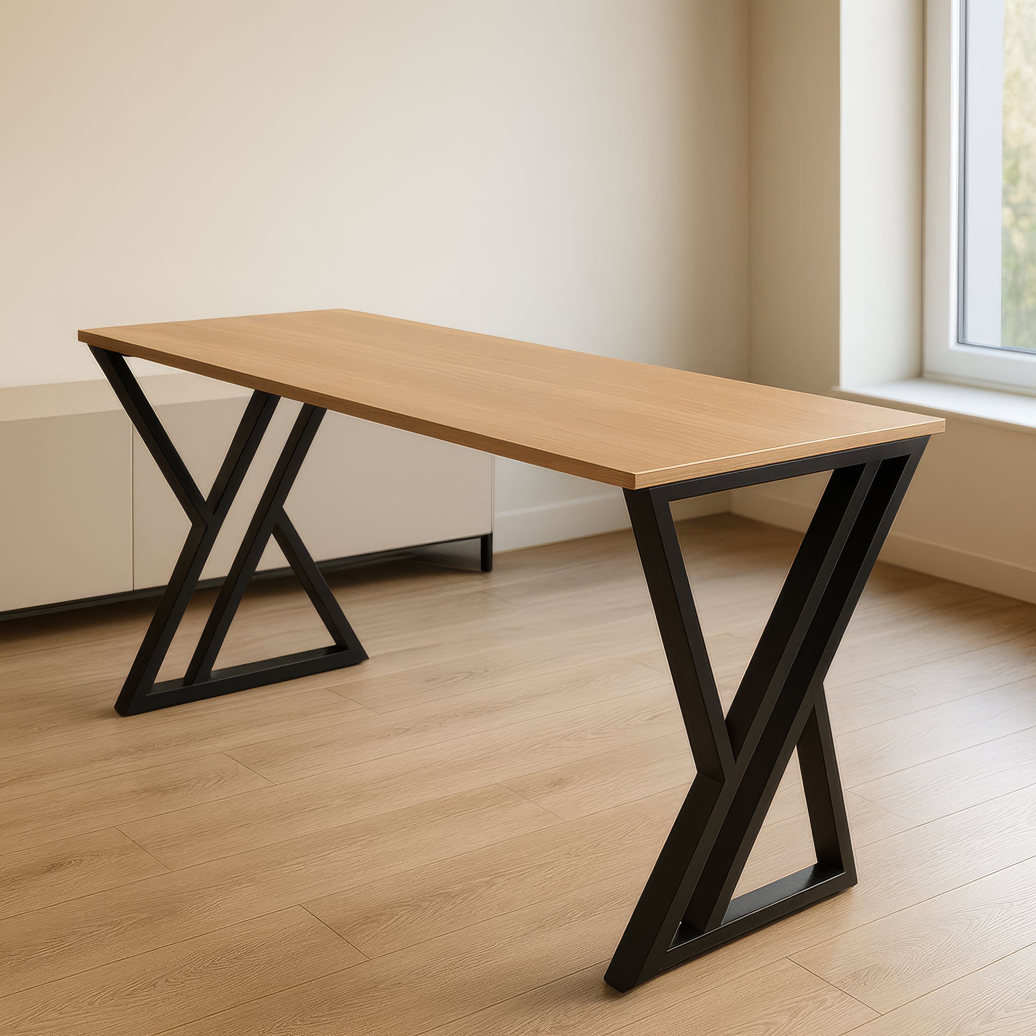 مكتب 120×60×75 سم + شاسيه معدني – خشبي – AZ50047