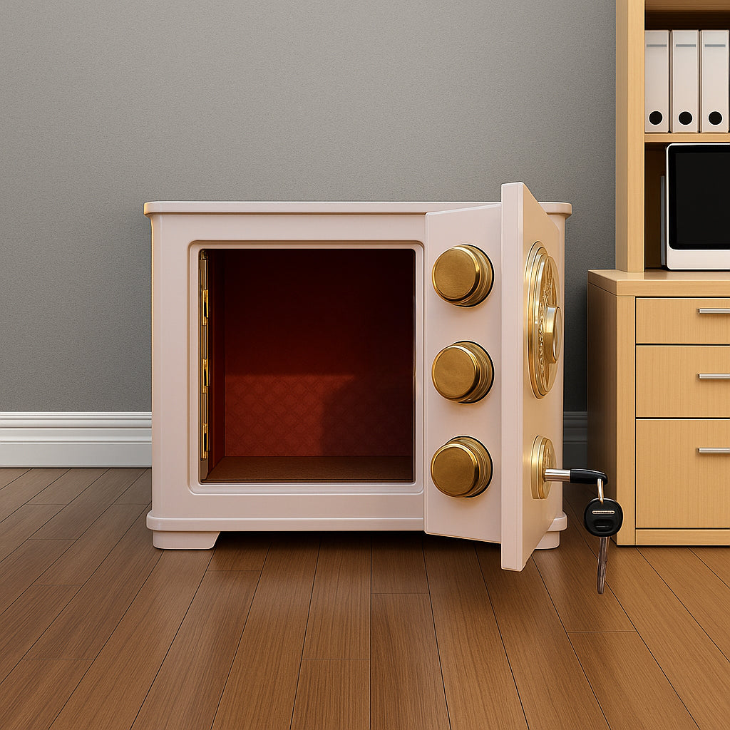 Metal Safety Box White Copper 40 x 41 x 33 CM