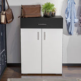 Shoe Cabinet, 80 × 37 × 112 cm - Black and White - AZ40048