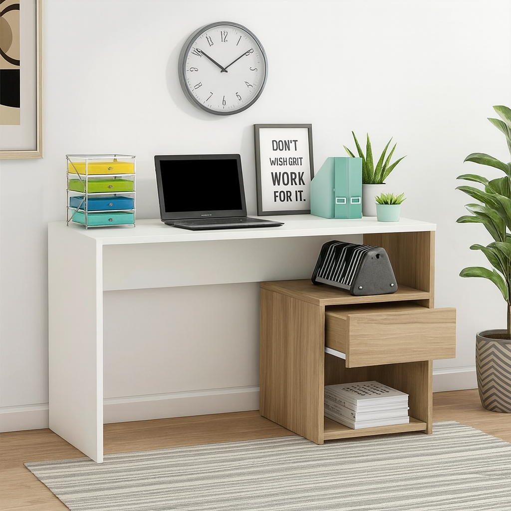 Desk 75 x 160 x 80 cm - White - AZ11175
