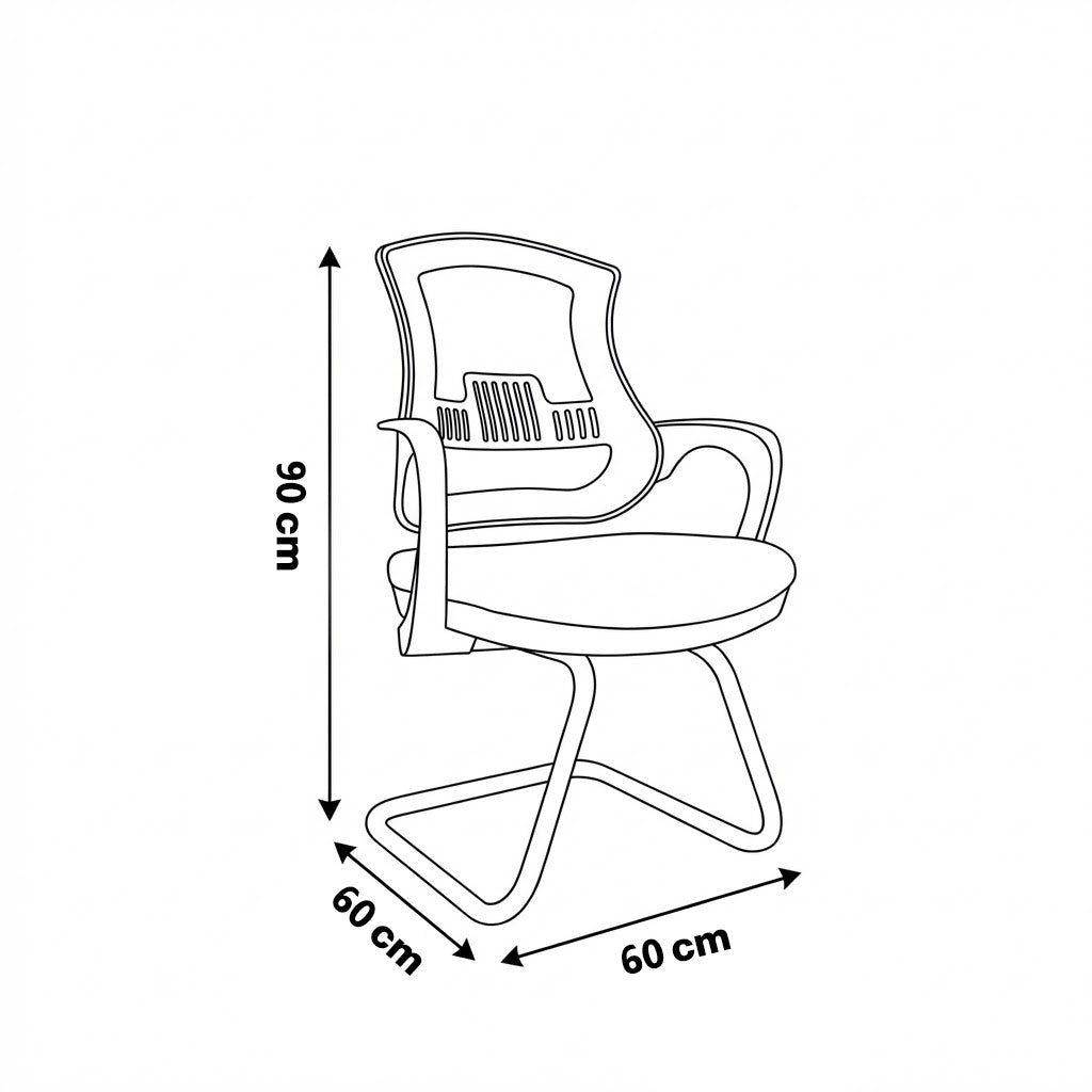 Fixed Back Office Chair 90*60*60 CM - Black - Elite