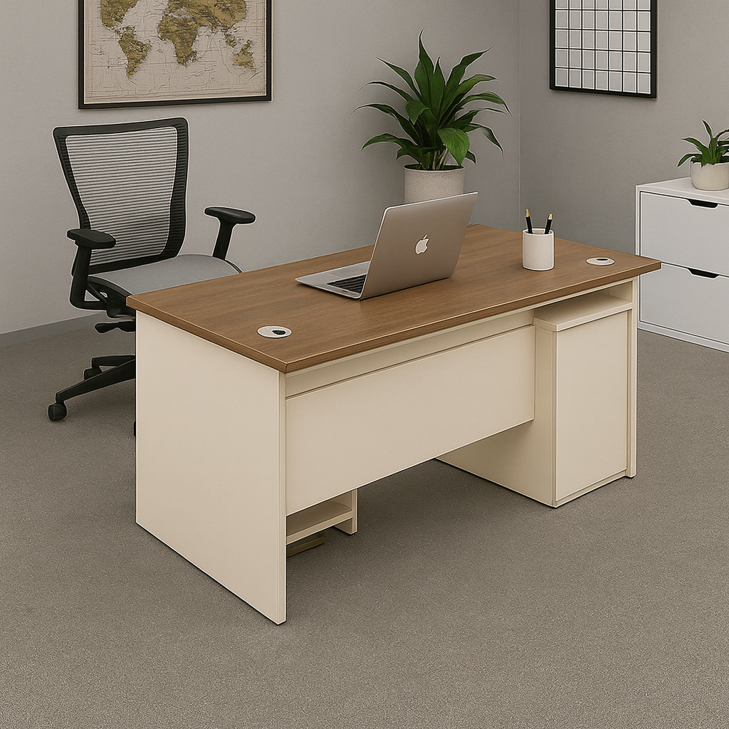 Manager's Desk 75*140*60 CM - Wooden and Beige - AZ12016