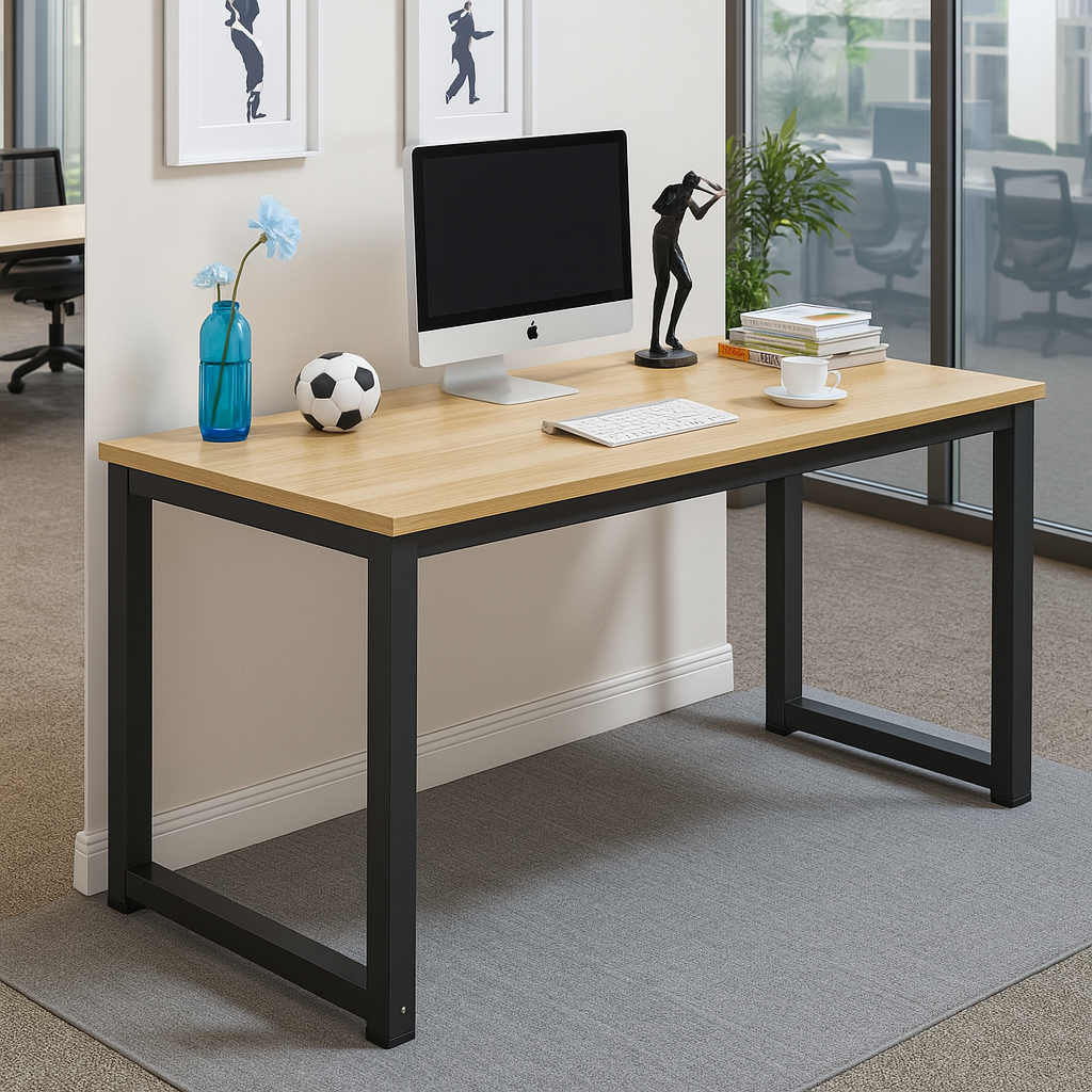 Desk 120 x 60 x 75CM - wooden and black - AZ1251