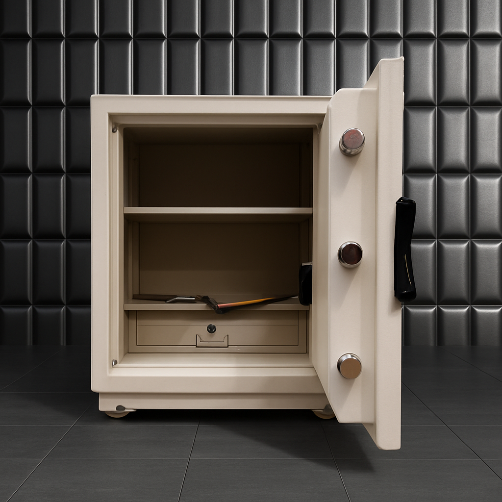 Fire Proof Steel Safety Box White 67x 48 x 48 CM