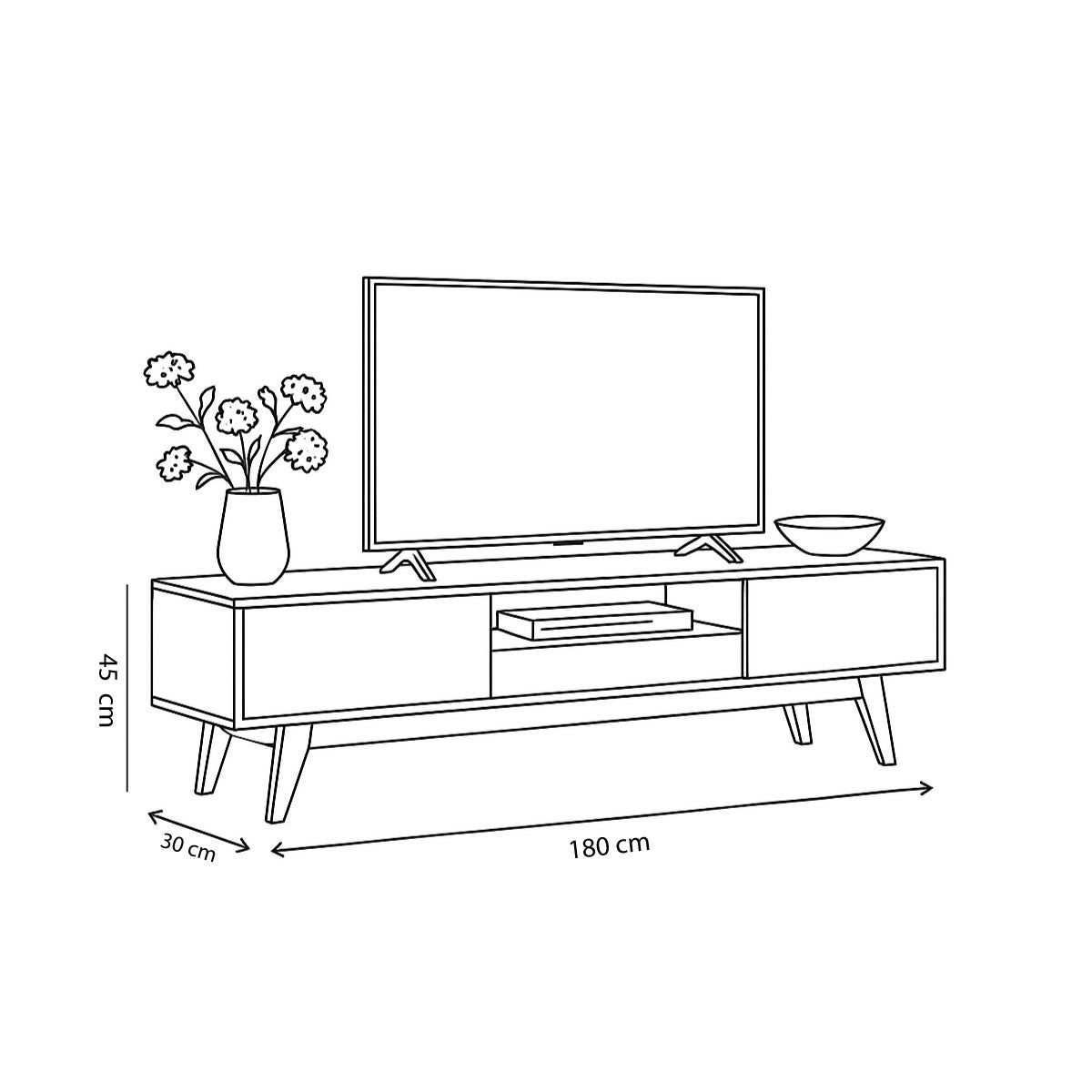 TV Table, 180 × 30 × 45 cm - MOD - AZ30052