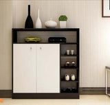 Shoe Cabinet, 90 × 35 × 100 cm - Black and White - AZ40053