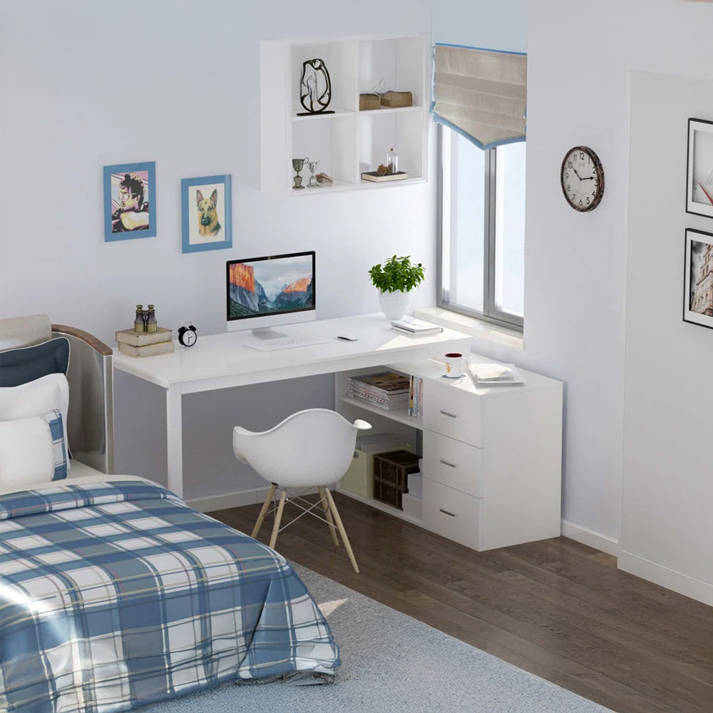 Desk 75 x 220 x 80 cm - White - AZ11186