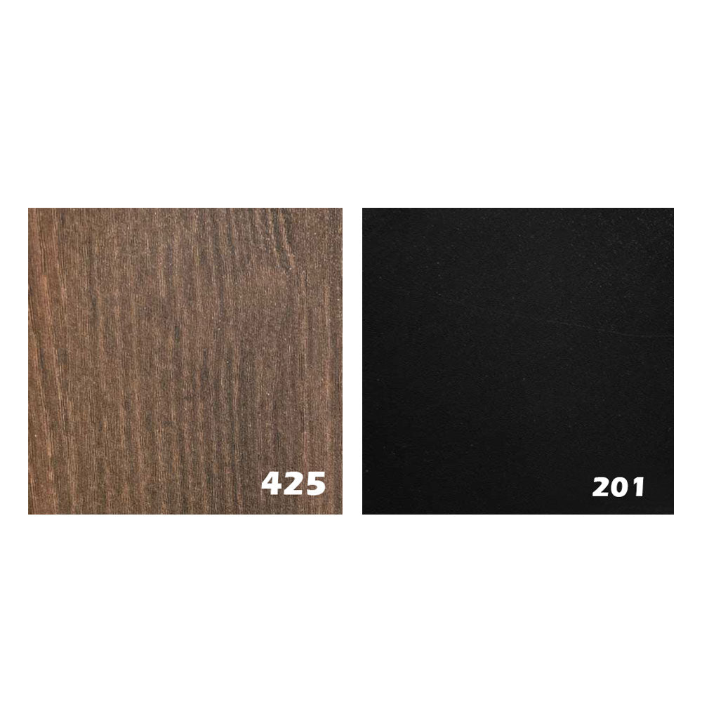 Desk 200×160×75 cm + Side Unit – Brown and Black – AZ1265