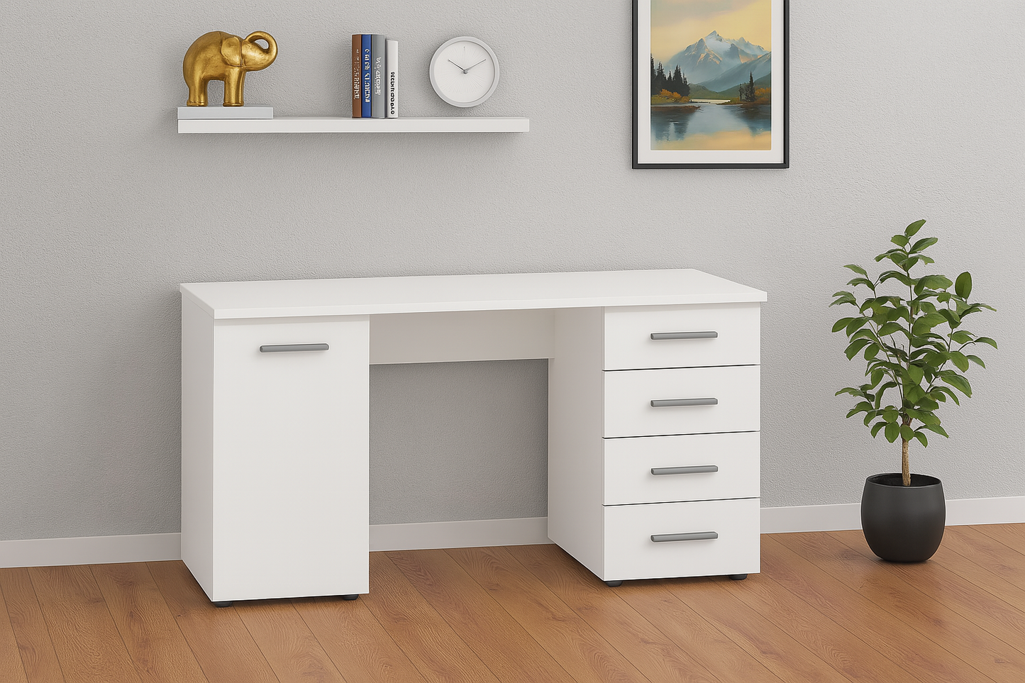 Desk 140 x 60 x 75 cm - White - AZ1011