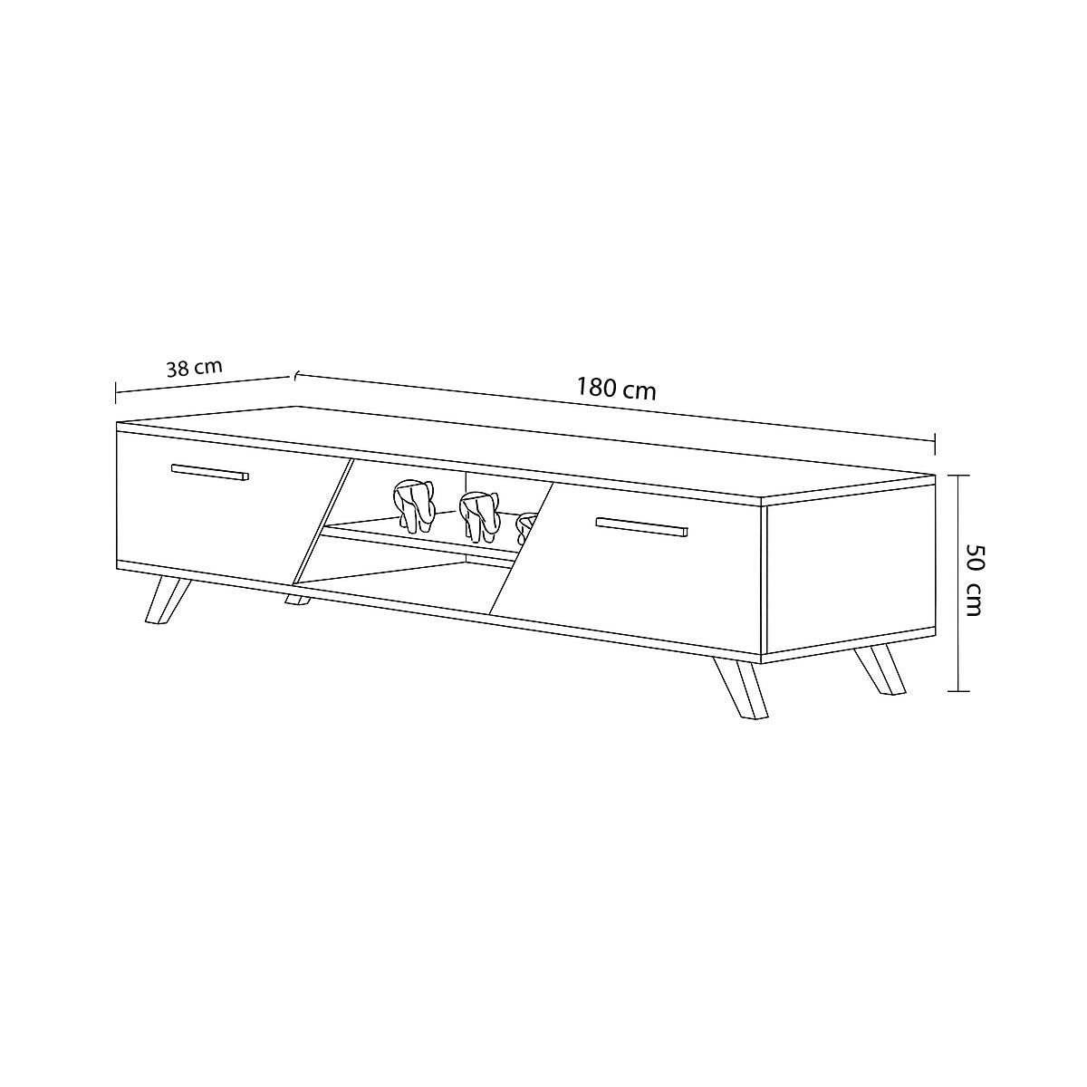 TV Table, 180 × 38 × 50 cm - MOD - AZ30057
