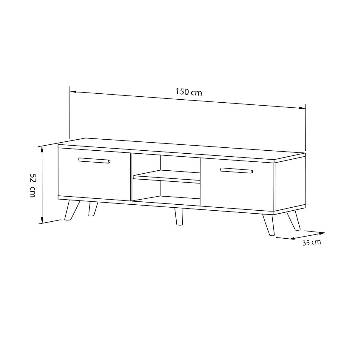 TV Table, 150 × 35 × 52 cm - MOD - AZ30058