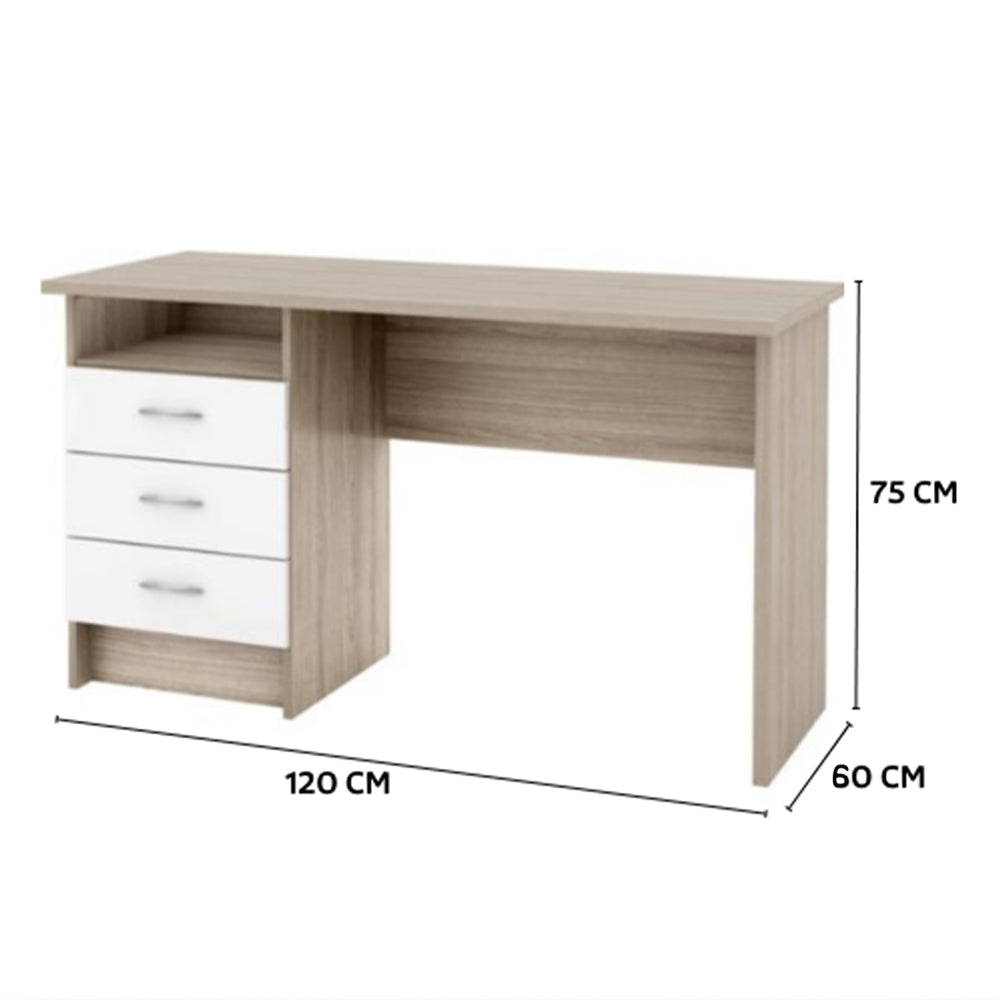 مكتب بمقاس 120 × 60 × 75 سم - أبيض وخشبي - AZ1165