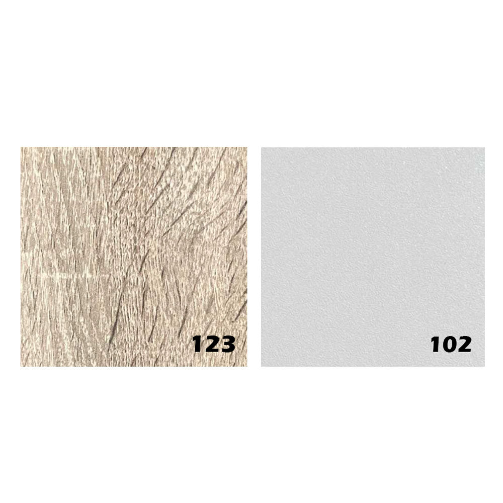 مكتب 120×60×75 سم + وحدة أدراج متصلة – أبيض وخشبي – AZ1070
