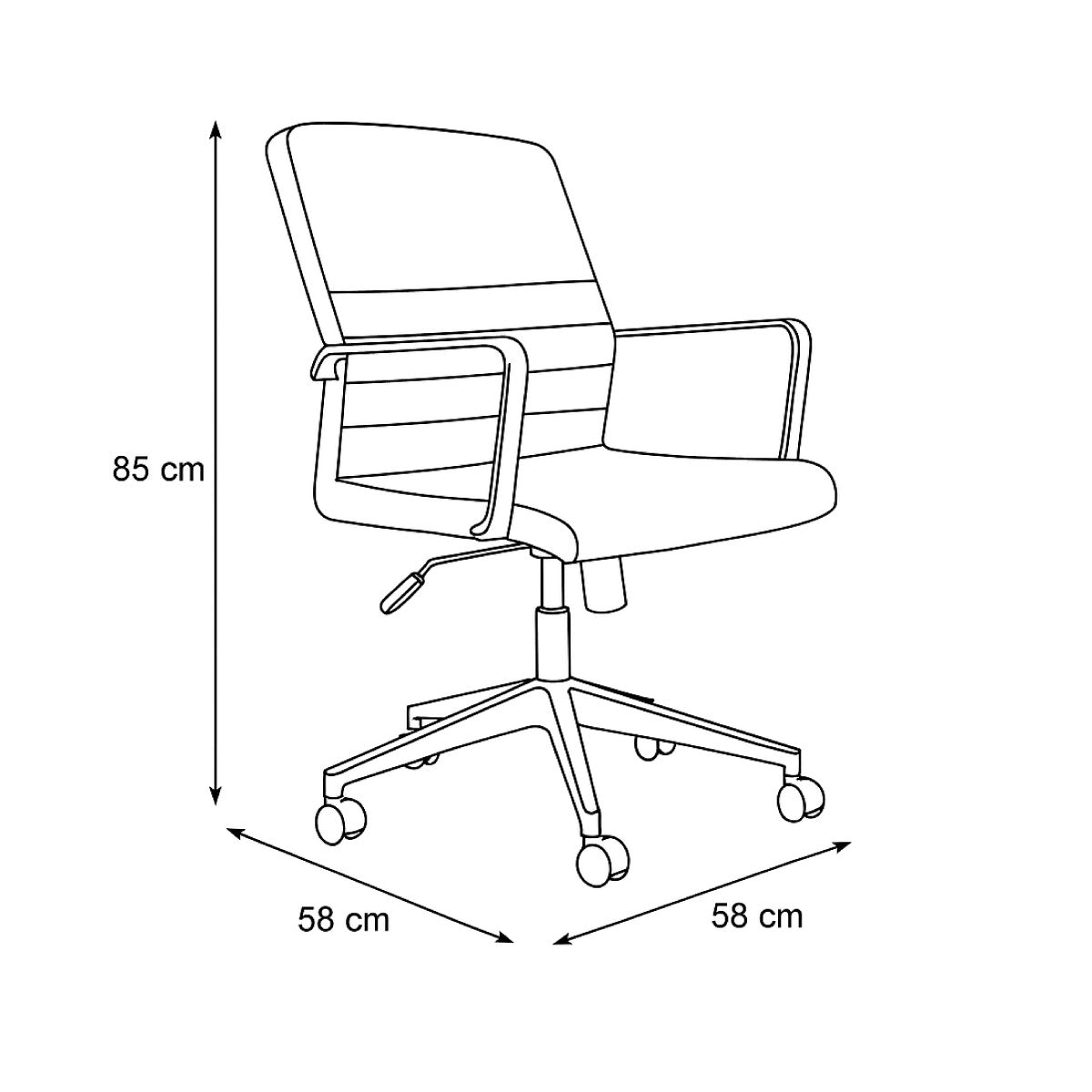 Swivel Office Chair 85*58*58 CM - Black - Baran LB
