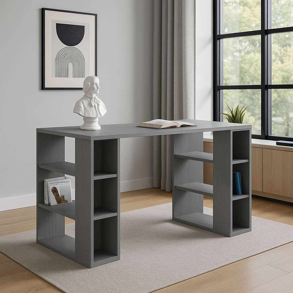 Desk 120 x 50 x 75 cm - Beige and White - AZ1074