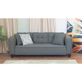 Modern Three-Seater Sofa Piece (Beech Wood, Pine, Plywood) – Dark Gray – Marassi