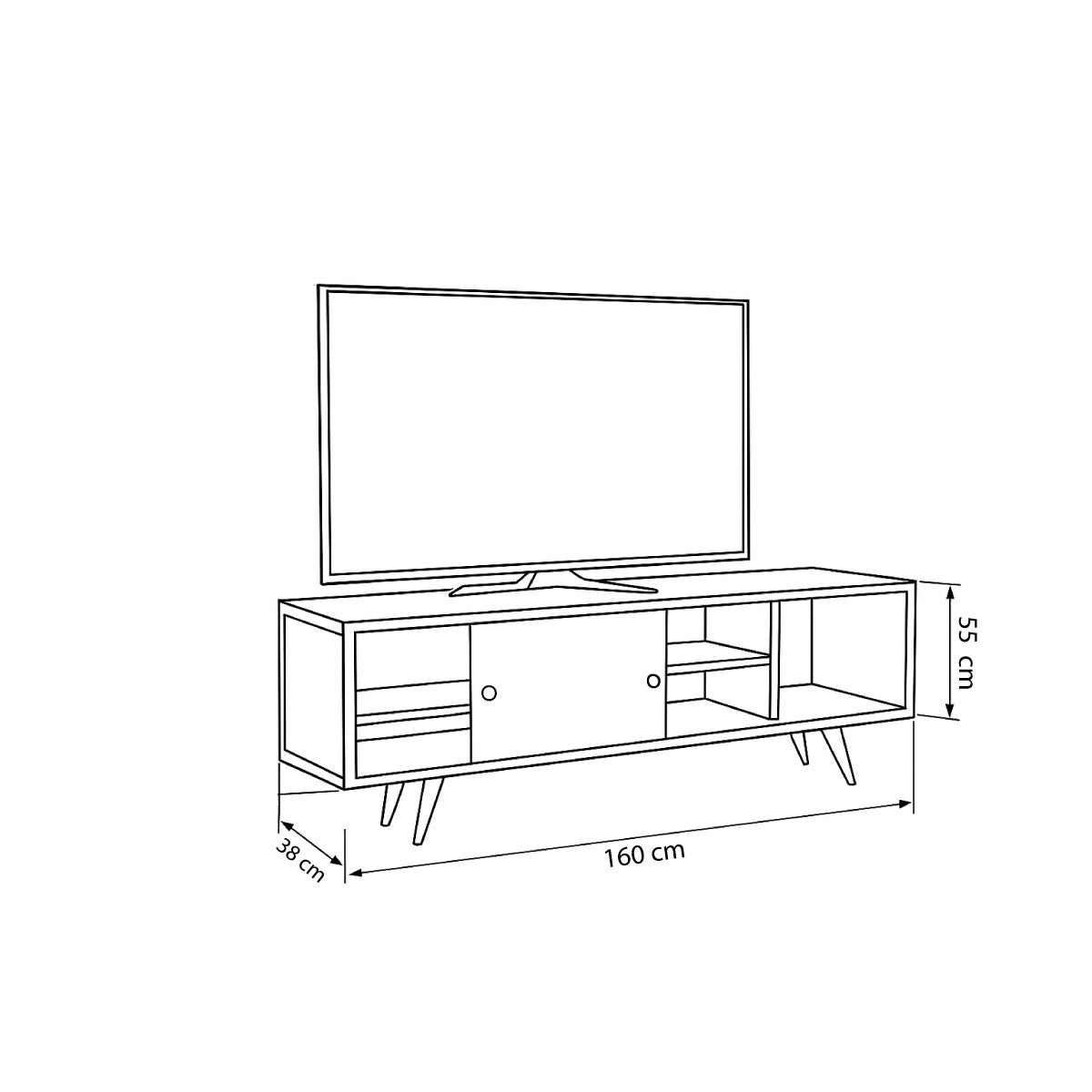 TV Table, 160 × 38 × 55 cm - MOD - AZ30060