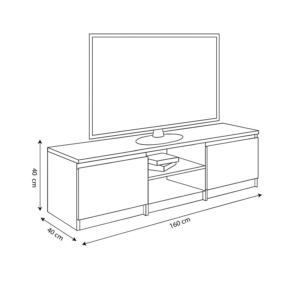 TV Table, 160 × 40 × 40 cm - MOD - AZ30062