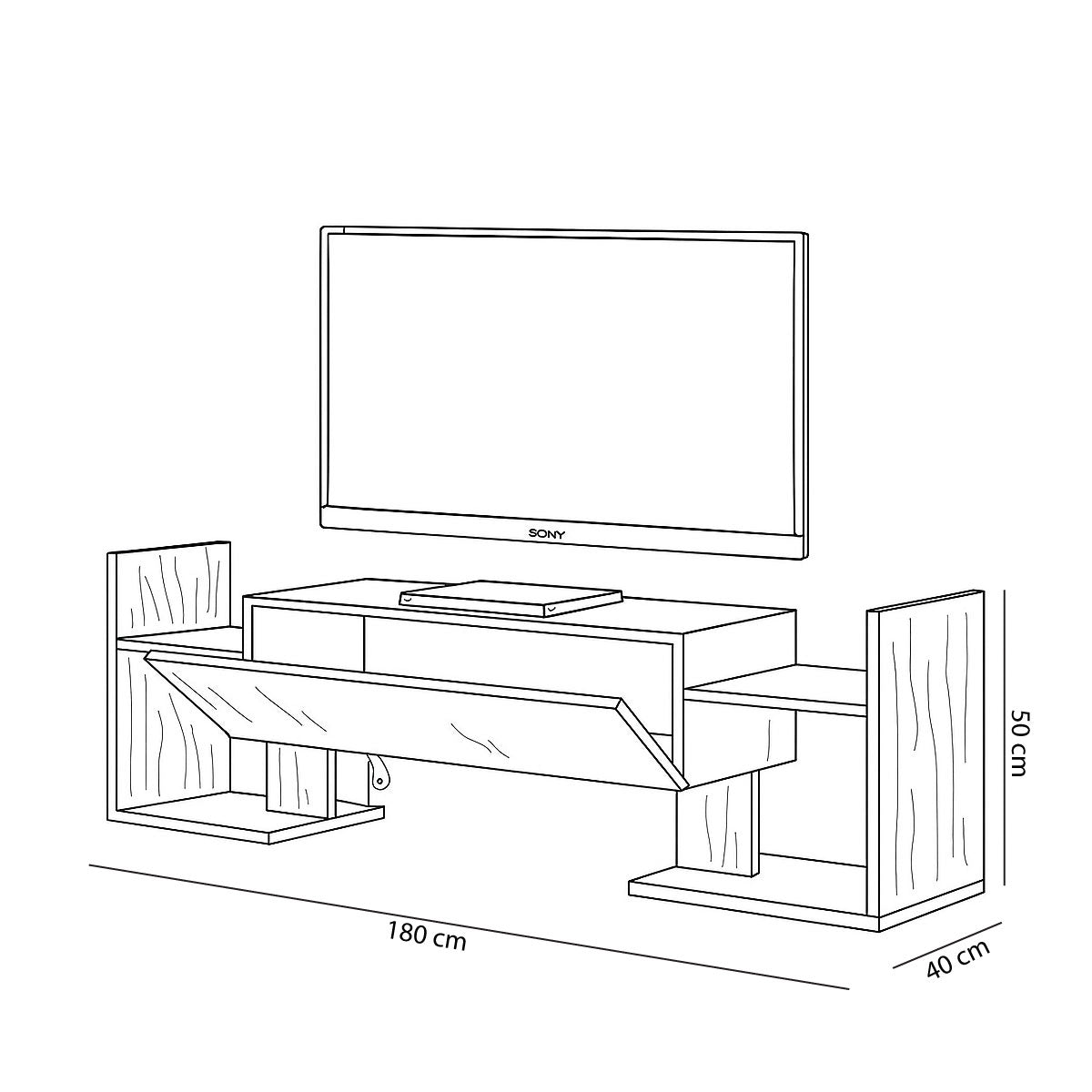 TV Table, 180 × 40 × 50 cm - MOD - AZ30066