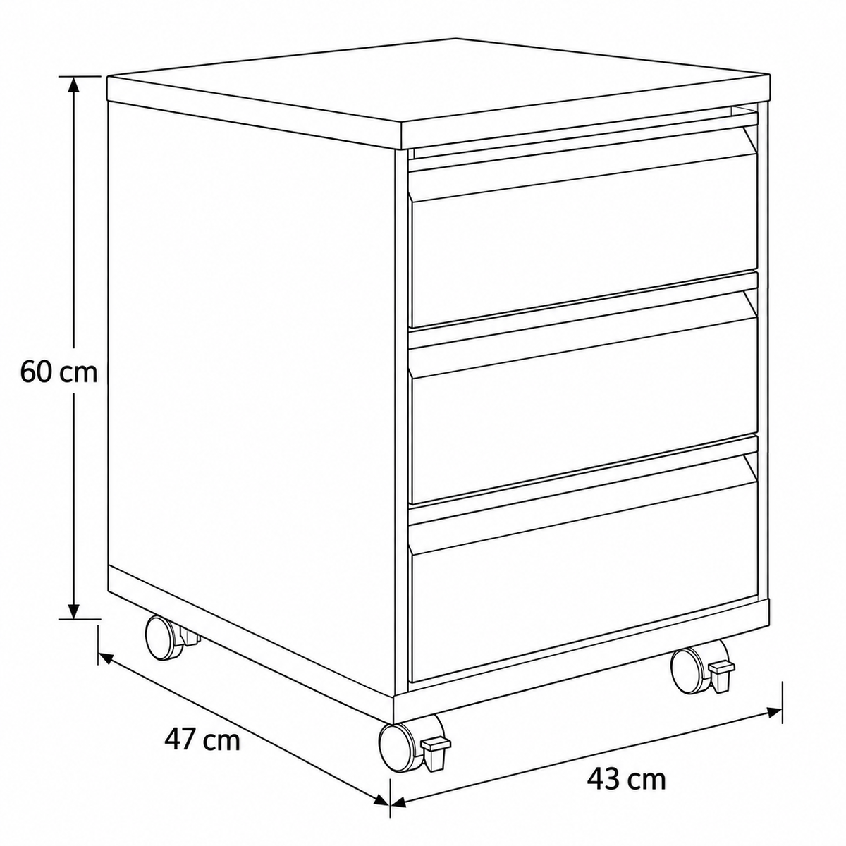 Unit Drawer – 3 Drawers – 43 × 47 × 60 cm – AZ10116