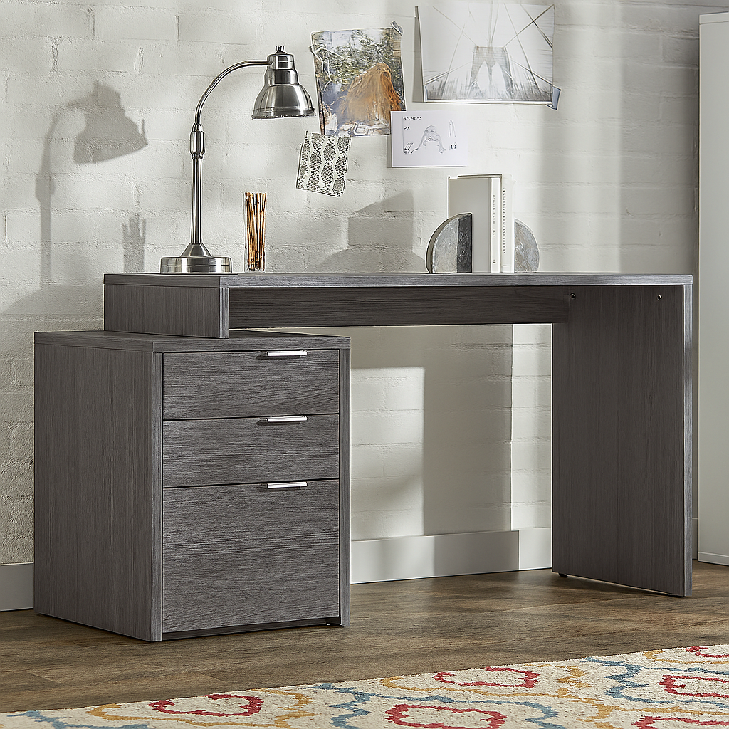 Desk 120 x 60 x 75 cm - Wooden and White - AZ1066