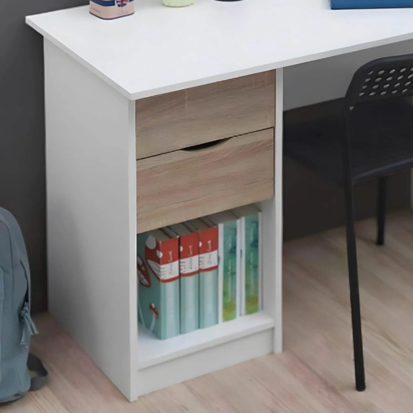Desk 120 x 60 x 75 cm - Beige and White - AZ1064