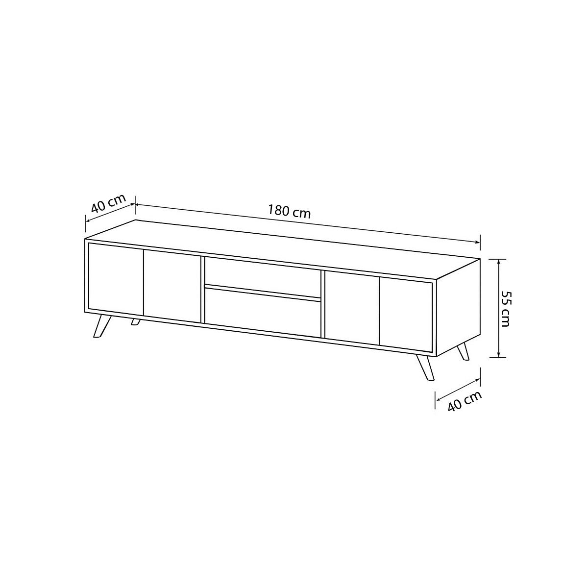 TV Table, 180 × 40 × 55 cm - MOD - AZ30067
