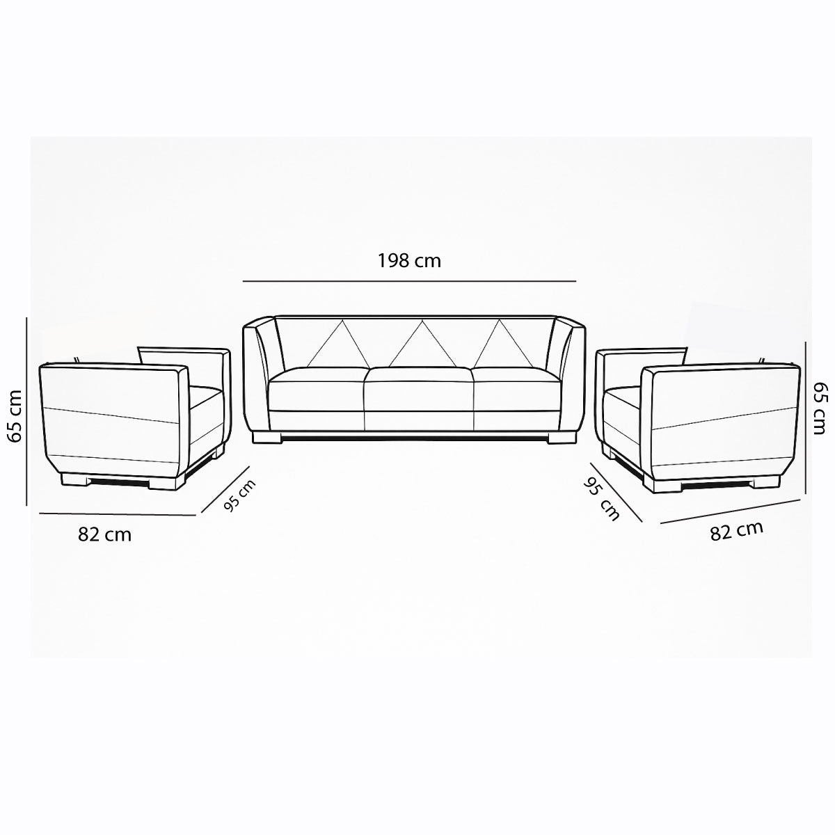 Office Sofa Set – Black - Dura