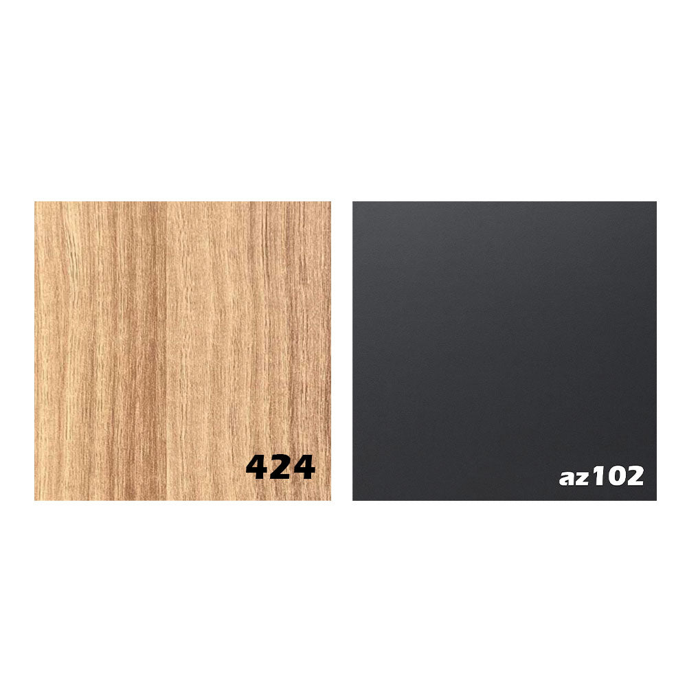 مكتب 120×60×75 سم + وحدة أدراج متصلة – رمادي وخشبي – AZ1059