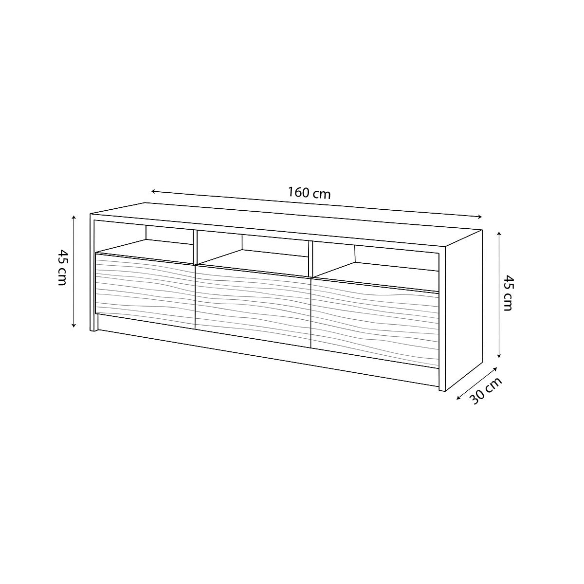 TV Table, 160 × 30 × 45 cm - MOD - AZ30069