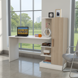 Desk 120x60x 75 cm -white and wooden - AZ1199
